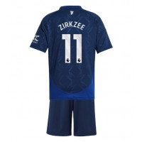 Camisa de Futebol Manchester United Joshua Zirkzee #11 Equipamento Secundário Infantil 2024-25 Manga Curta (+ Calças curtas)